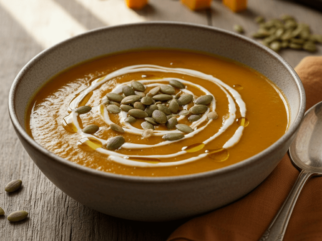 ZUPPA CREMOSA DI ZUCCA CON SEMI DI ZUCCA