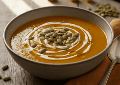 Creamy Pumpkin Soup with Pumpkin Seeds
